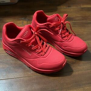 Red Skecher Sneakers Size 8